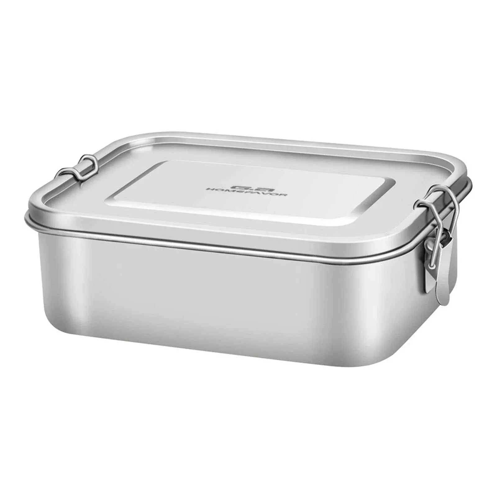 G.a HOMEFAVOR Stainless Steel Bento Lunch Box Container with Lock Clips Design, 1200ML Metal Lunch Box Containers - Dishwasher Safe - Stainless Lid - Leak Proof (No Compartments)G.a HOMEFAVOR Stainless Steel Bento Lunch Box Cont…