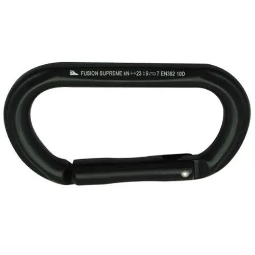 Fusion Climb/ACE Supreme II Aluminum Oval-Shape Carabiner, Black (FP-9318-3-STK-BLK)