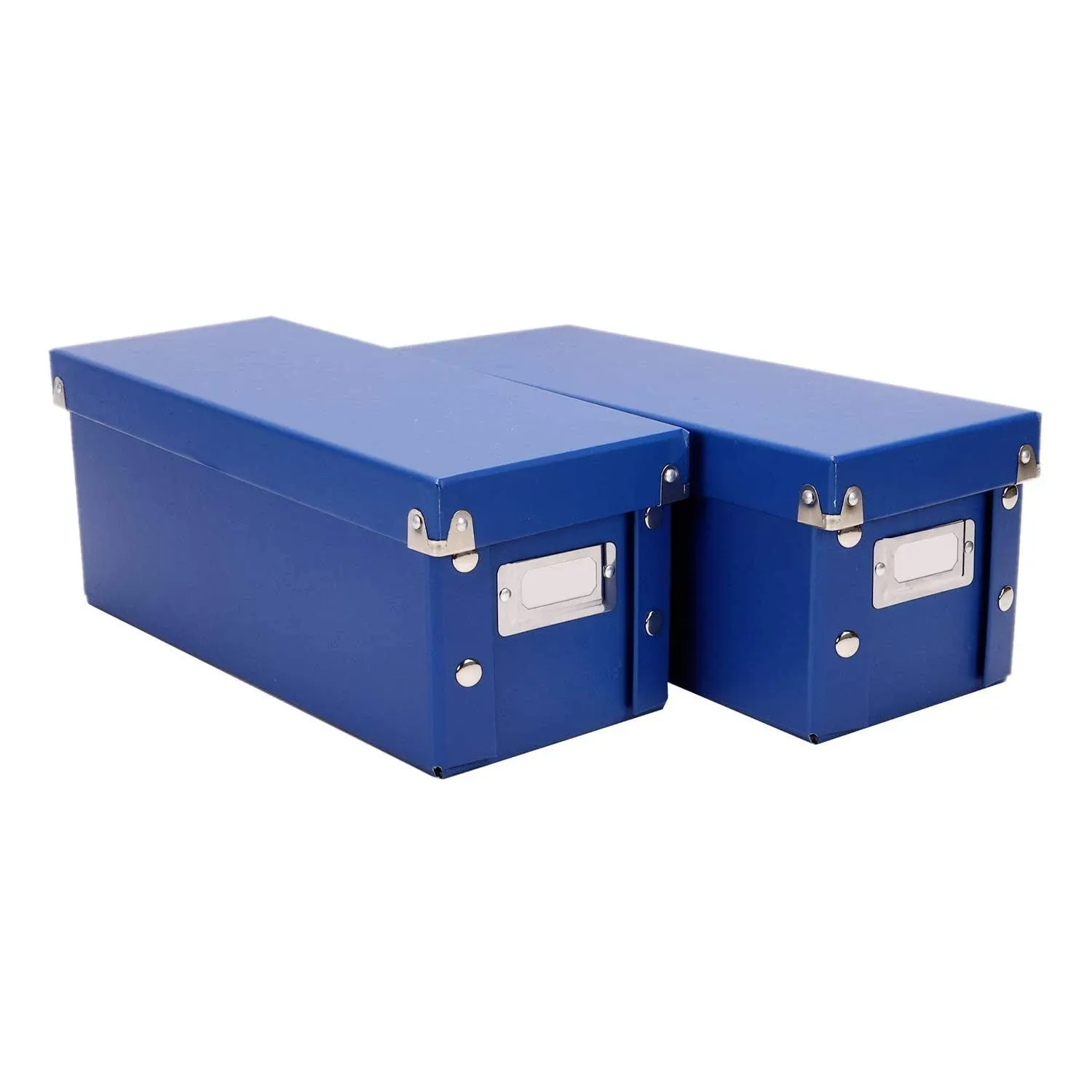 Snap-N-Store CD Storage Box - Pack of 1/2 - Durable Disc Holder with Lid to Store for Discs (2 Pack - Classic, Classic Blue)