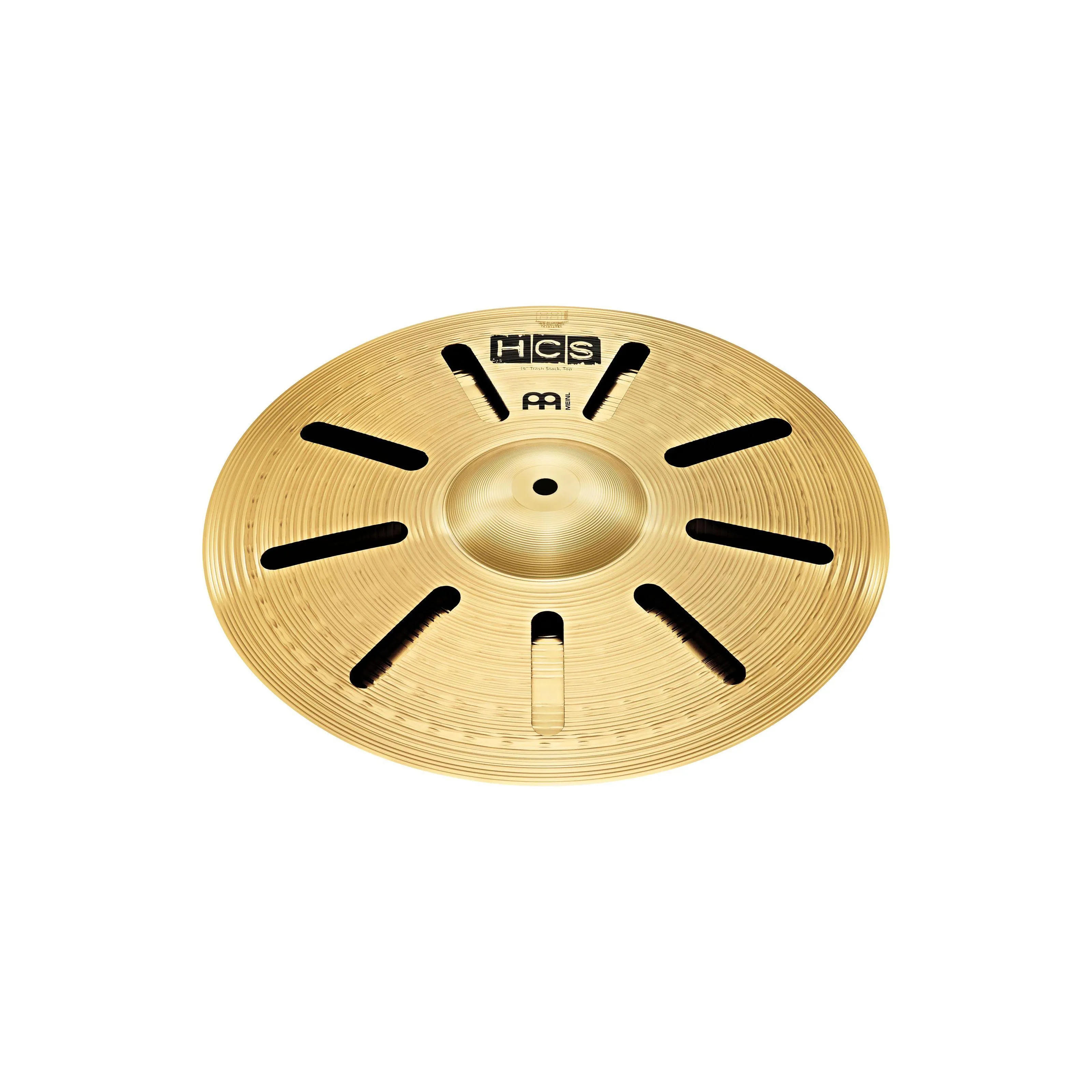 Meinl Cymbals HCS Trash Stack Cymbal 16 inch (Video) with holes for Drum Set (40,64cm) Traditional Finish Brass, Made In Germany (HCS16TRS)