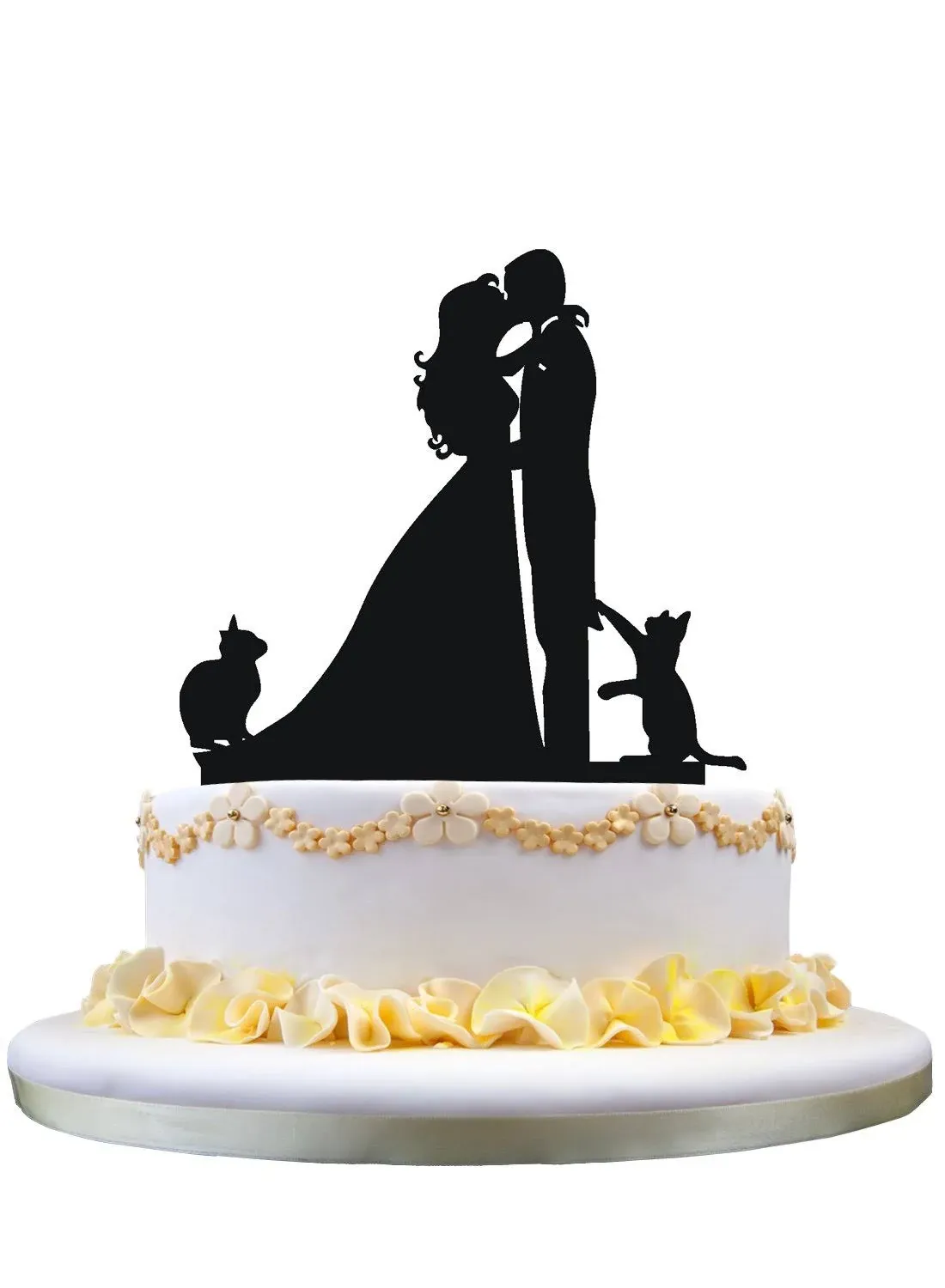 ADD ON Cat Silhouette Cake Topper, 20 Different Cat Silhouettes to Choose From, Add a Cat to Wedding Cake Topper Bride Animal Pet Cat