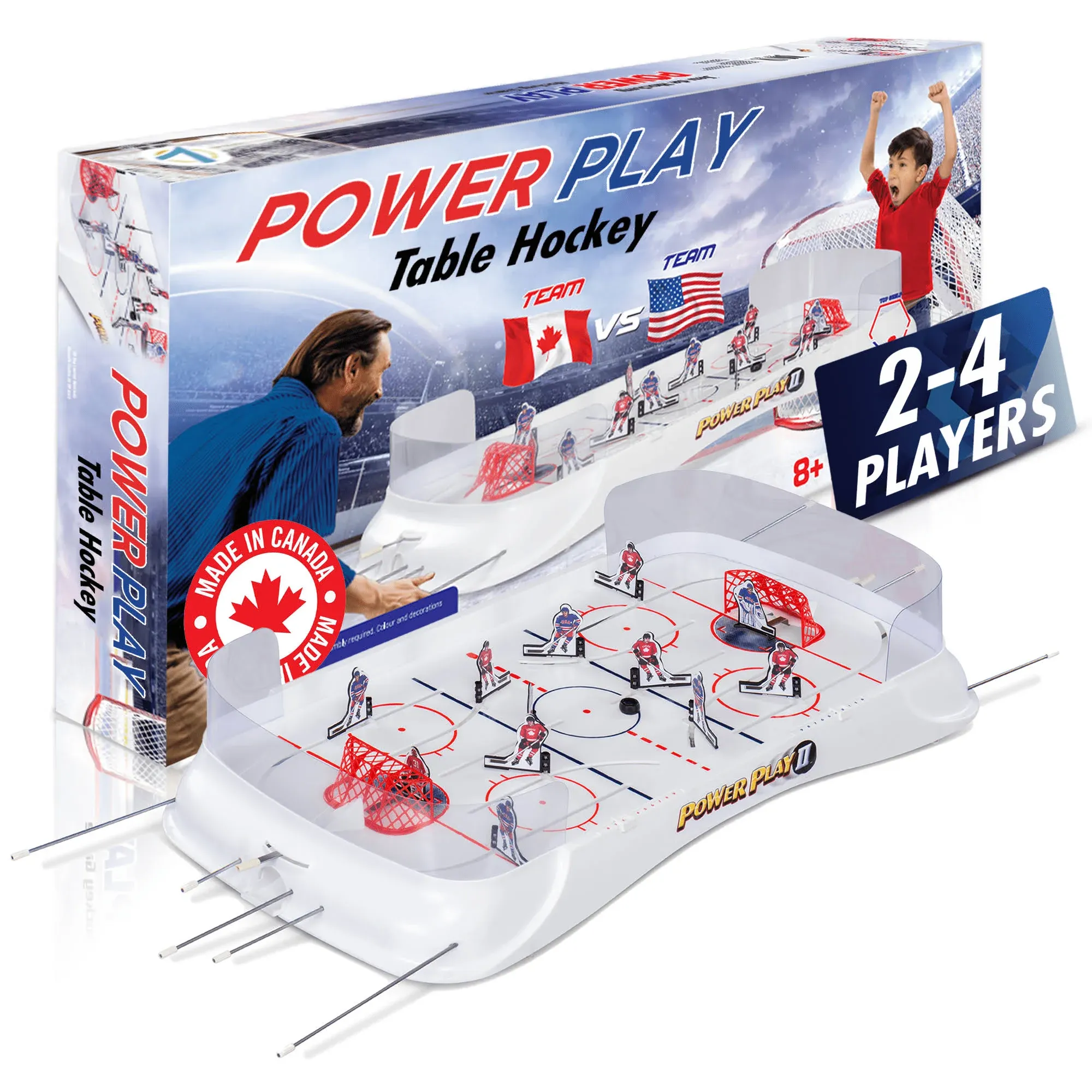 TOP SHELF Table Hockey Game 36" x 17" Table Games for Adults and Family - Board Game Table Bubble Dome Rod Hockey Table - Arcade Table Toys Ice Hockey Gift - All Parts Included, 2-4 Players