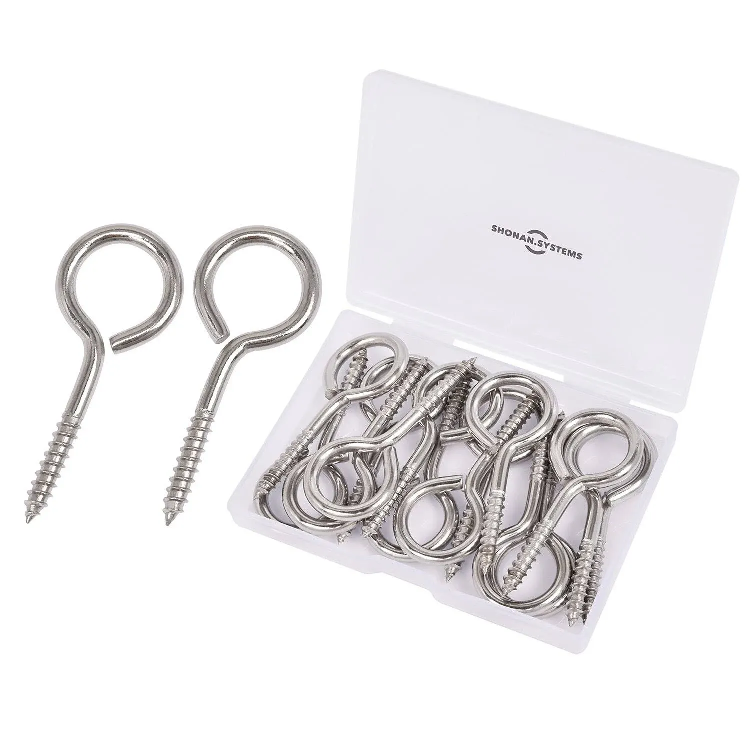 Stainless Steel Eye Screws for Wood 2.5"-18pcs