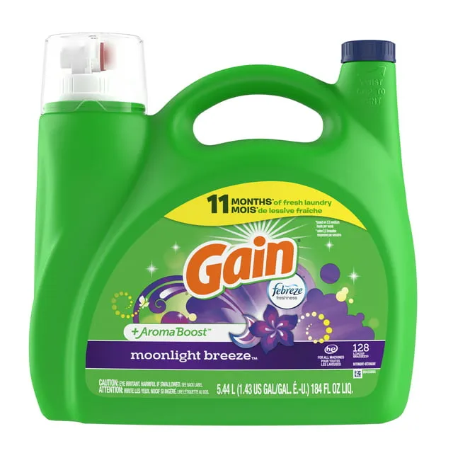 Gain + Aroma Boost Moonlight Breeze Scent HE Compatible Liquid Laundry Detergent