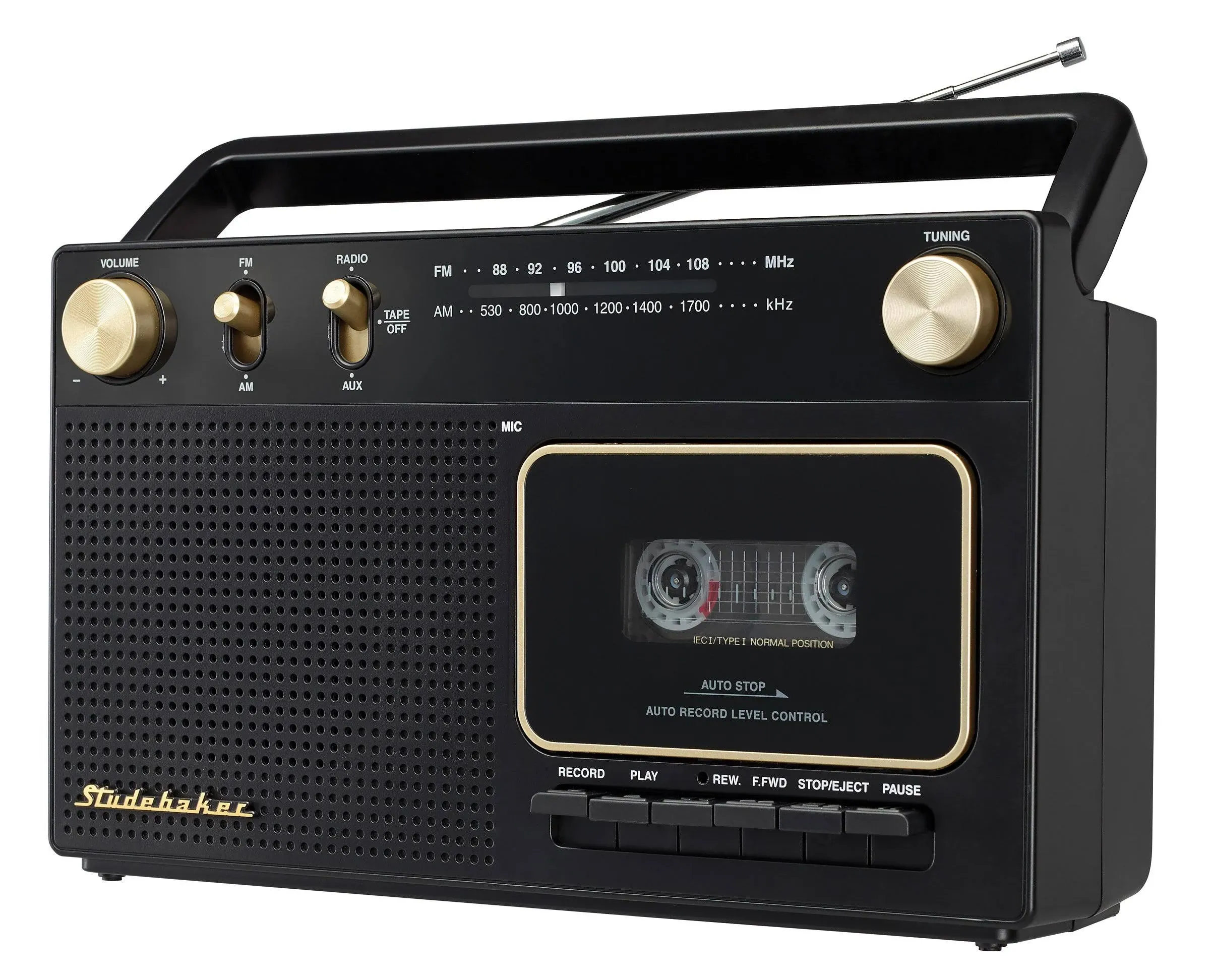 Portable Retro Home Audio Stereo AM/FM Radio &amp; Cassette Player/Recorde<wbr/>r with ...