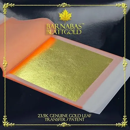 Barnabas Blattgold Genuine Gold Leaf Sheets 23.5k 3.1 Inches - 25 Sheets Booklet ...