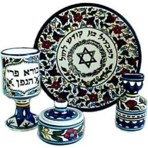 Armenian Ceramic Havdalah Set