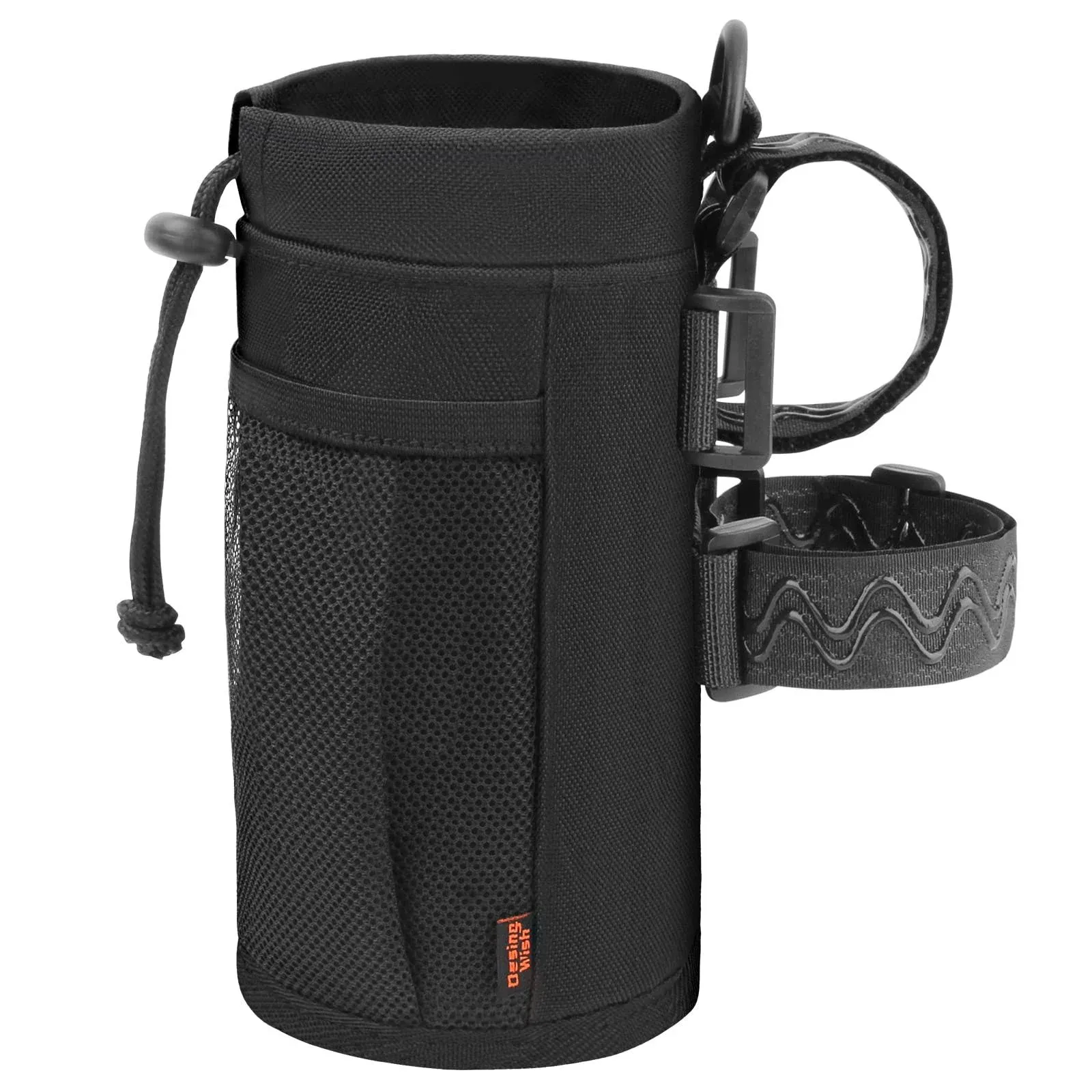 Desing Wish Mini Bike Cup Holder for 12oz Standard Cans & 16.9oz Plastic Bottles, Removable Non-Slip Straps Insulated Bike Bottle Holder for Mountain Bike, Road Bike, eBike, Scooter, Baby Stroller