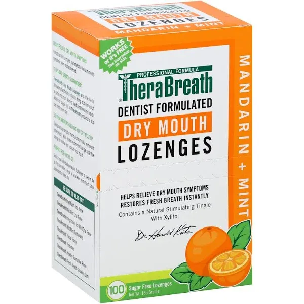 TheraBreath Dry Mouth Mandarin Mint Lozenges, 100 count, 165 g