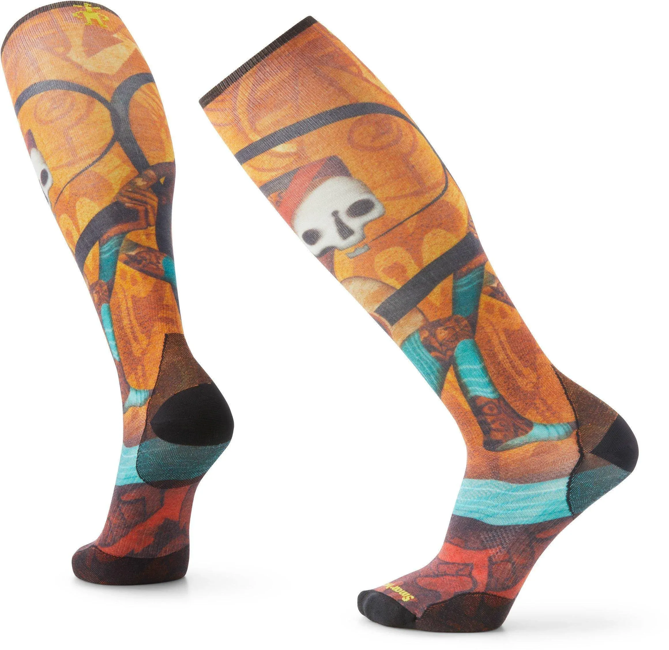 Smartwool Ski Memory Quilt Print Zero Cushion Merino Wool Over The Calf Socks For Men and Women