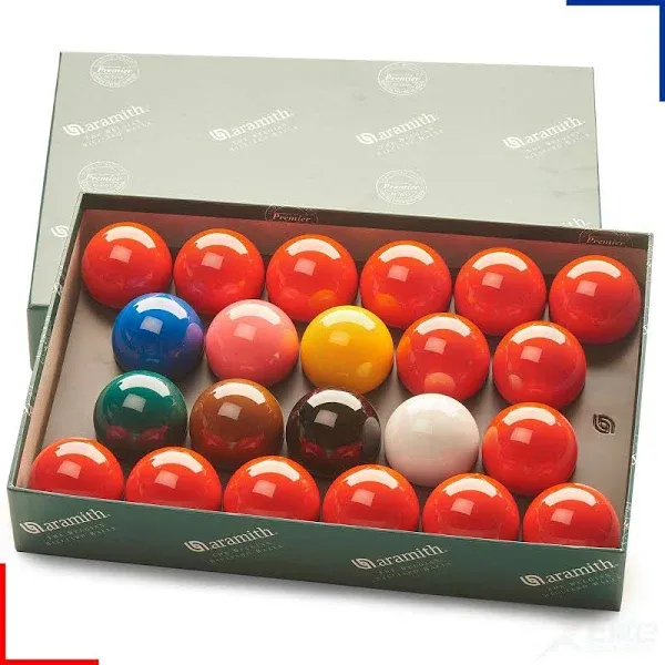 Aramith Standard Full-size Snooker Balls (2 and 1/16 inch, 52.5mm, with 15 reds)