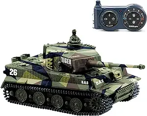 Cheerwing 1:72 Radio Remote Control Mini RC German Tiger I Panzer Tank with Sound Toys