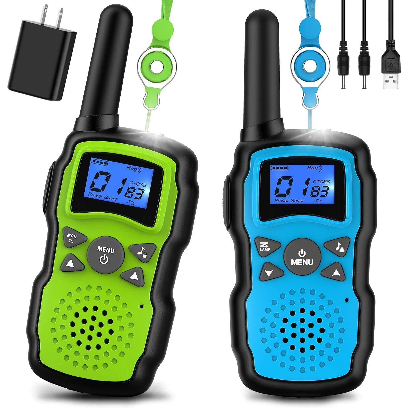 Wishouse Rechargeable Walkie Talkies for Kids Long Range with USB Charger,Outdoor Camping Games with Flashlight Indoor Fun Army Toys for Boys Girls Family,Xmas Birthday Gift for 3-12 Year Old Children