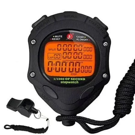 xinko Digital Stopwatch Timer with Back Light Stop Watch 0.001second Timing|100 Lap Memory,Large Dispaly Alarm Clock for Coach Sports Swimming Running