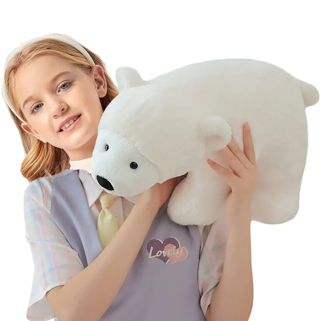 ELAINREN Standing Polar Bear Plush Kids Throw Pillow Super Soft Polar Bear ...