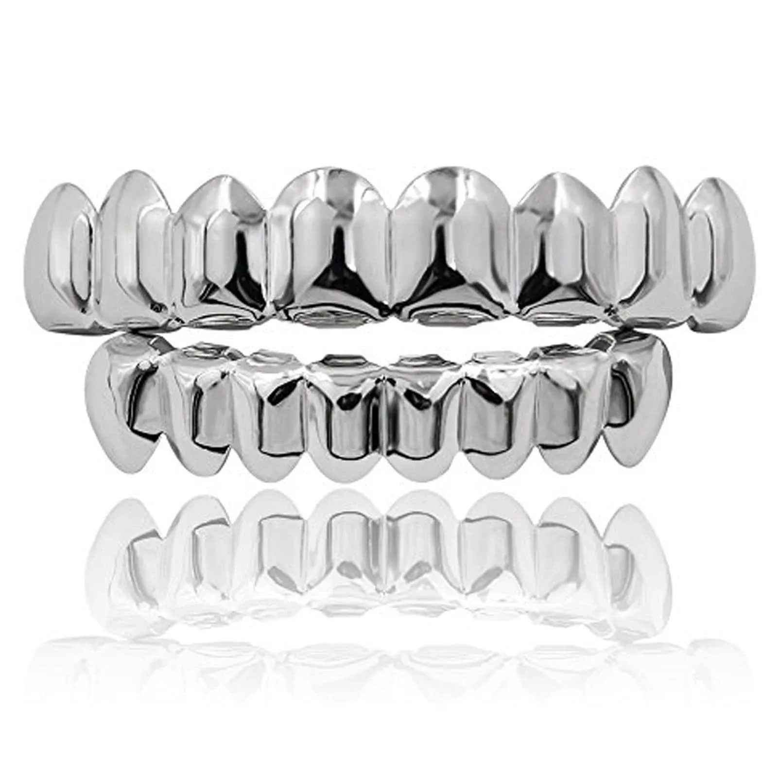 JINAO 18K Gold Plated Gold Finish 8 Top Teeth 8 Bottom Tooth Hip Hop Mouth Grills ...