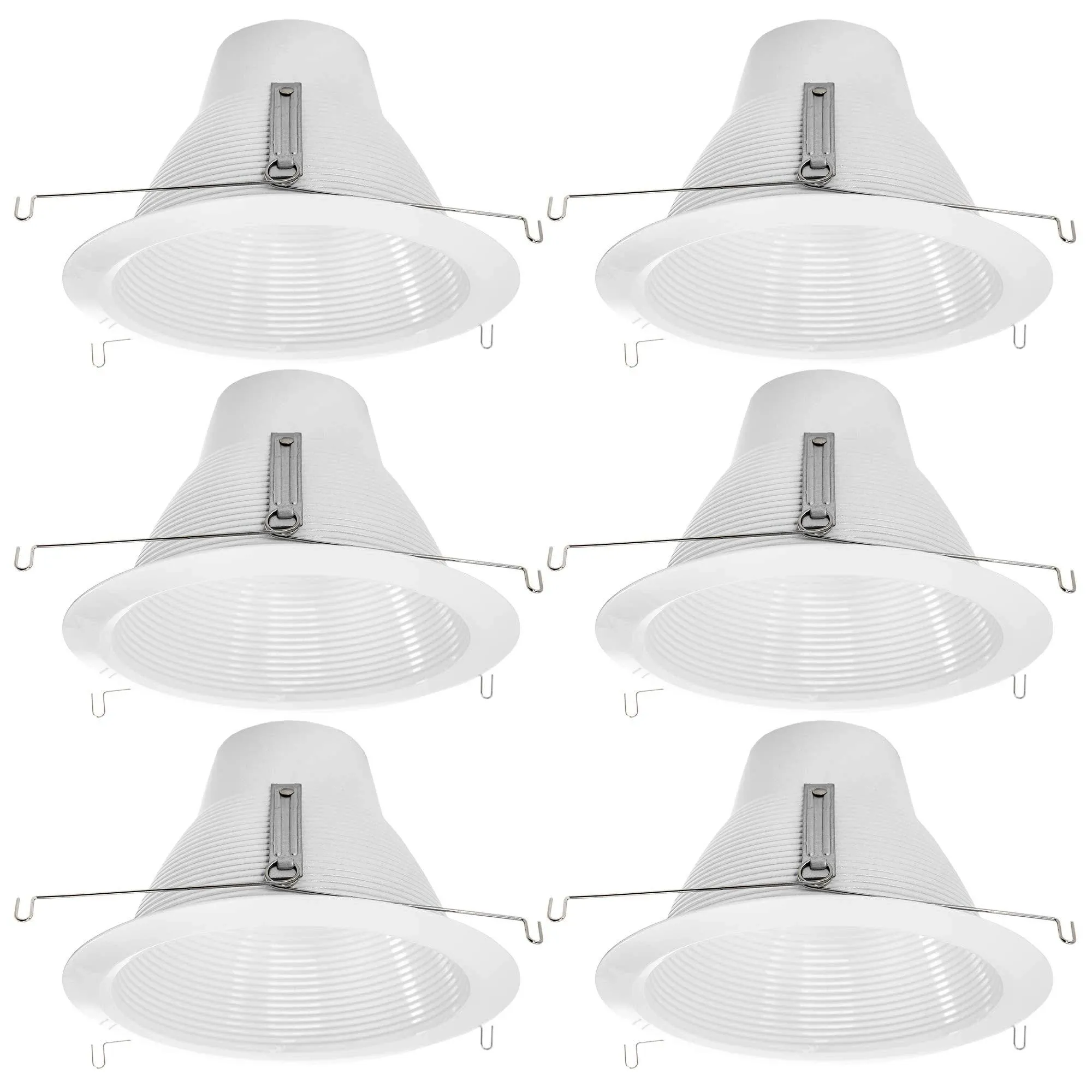 [6-Pack] PROCURU 6-Inch Recessed Light Shorty Cone Trim, Weatherproof Air-Tig...