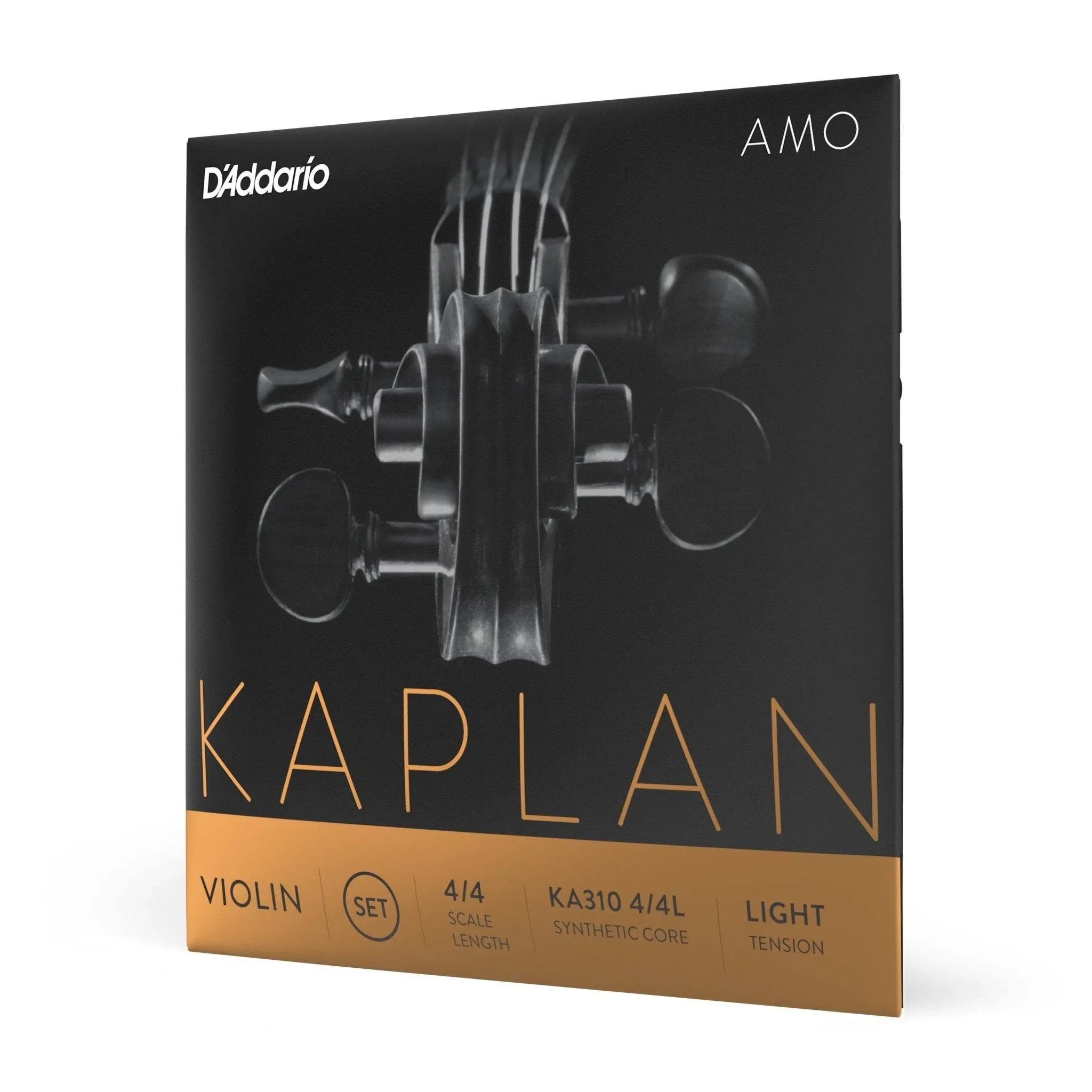 D'Addario Kaplan Amo Violin Strings - Full Set - KA310 4/4L - Violin Strings - 4/4 Scale, Light Tension