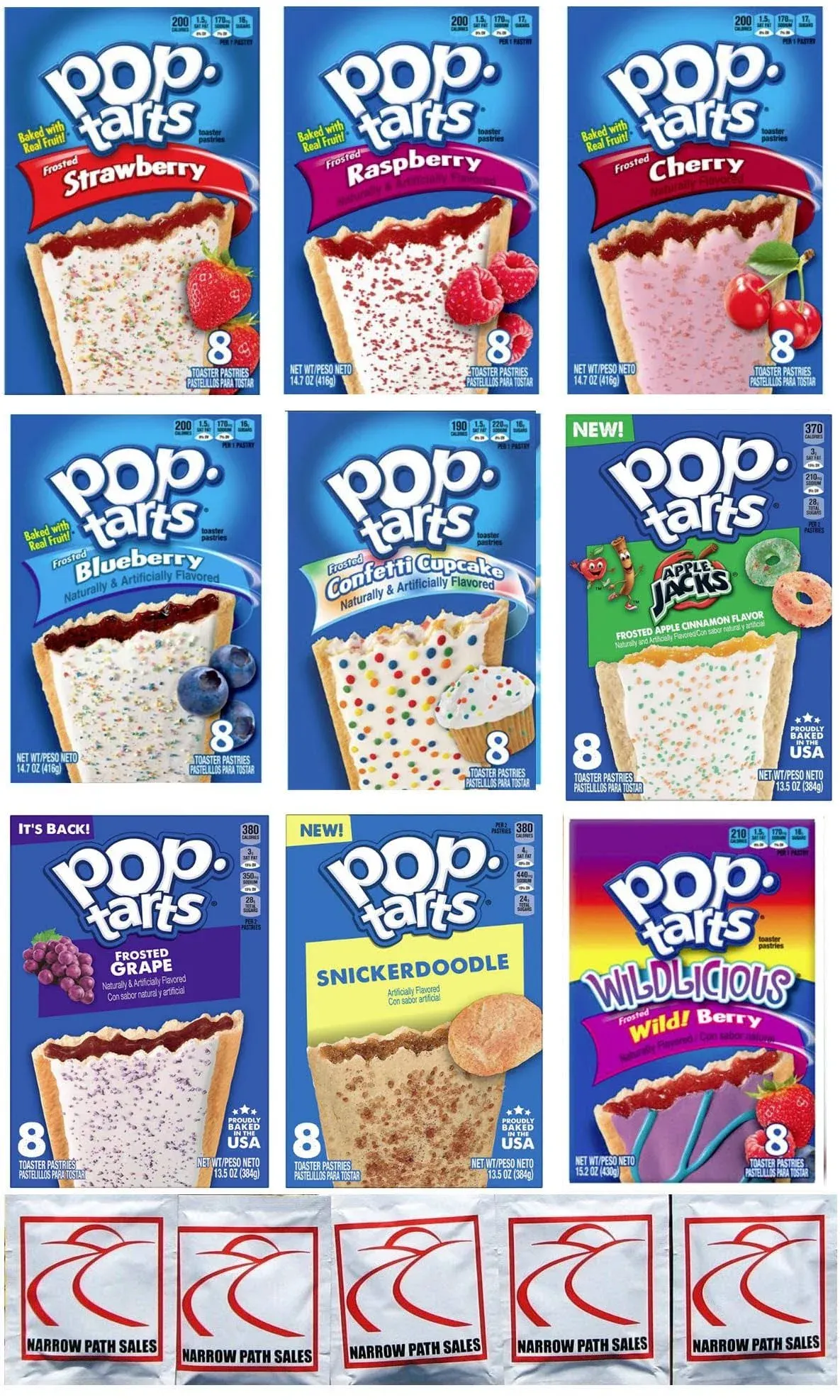 Pop Tarts Variety Pack Fruit Flavored Sampler 9 Pack