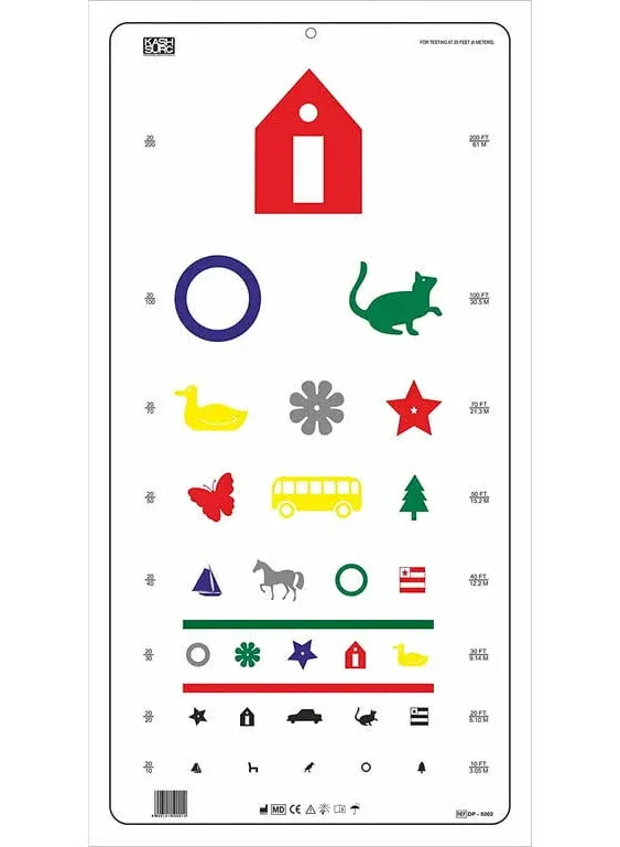 Snellen EFP & Kindergarten Color Distance Vision Eye Chart