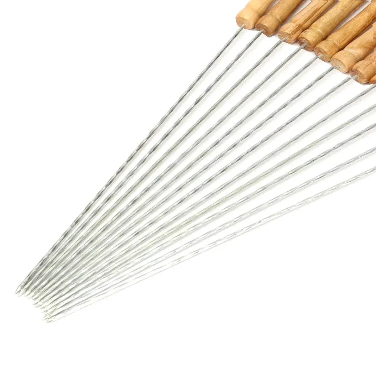 12 Pcs Barbecue Skewers With Wood Handle Marshmallow Roasting Sticks Meat Hot Do