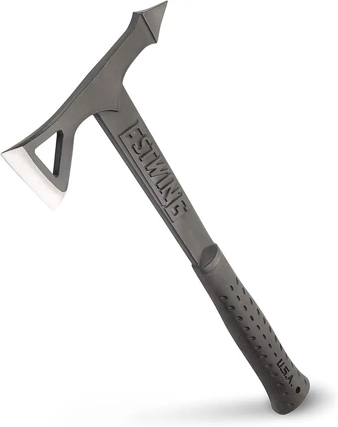 ESTWING Tomahawk Axe - 16.25" Lightweight Hatchet with Forged Steel Construction & Shock Reduction Grip - EBTA, Black