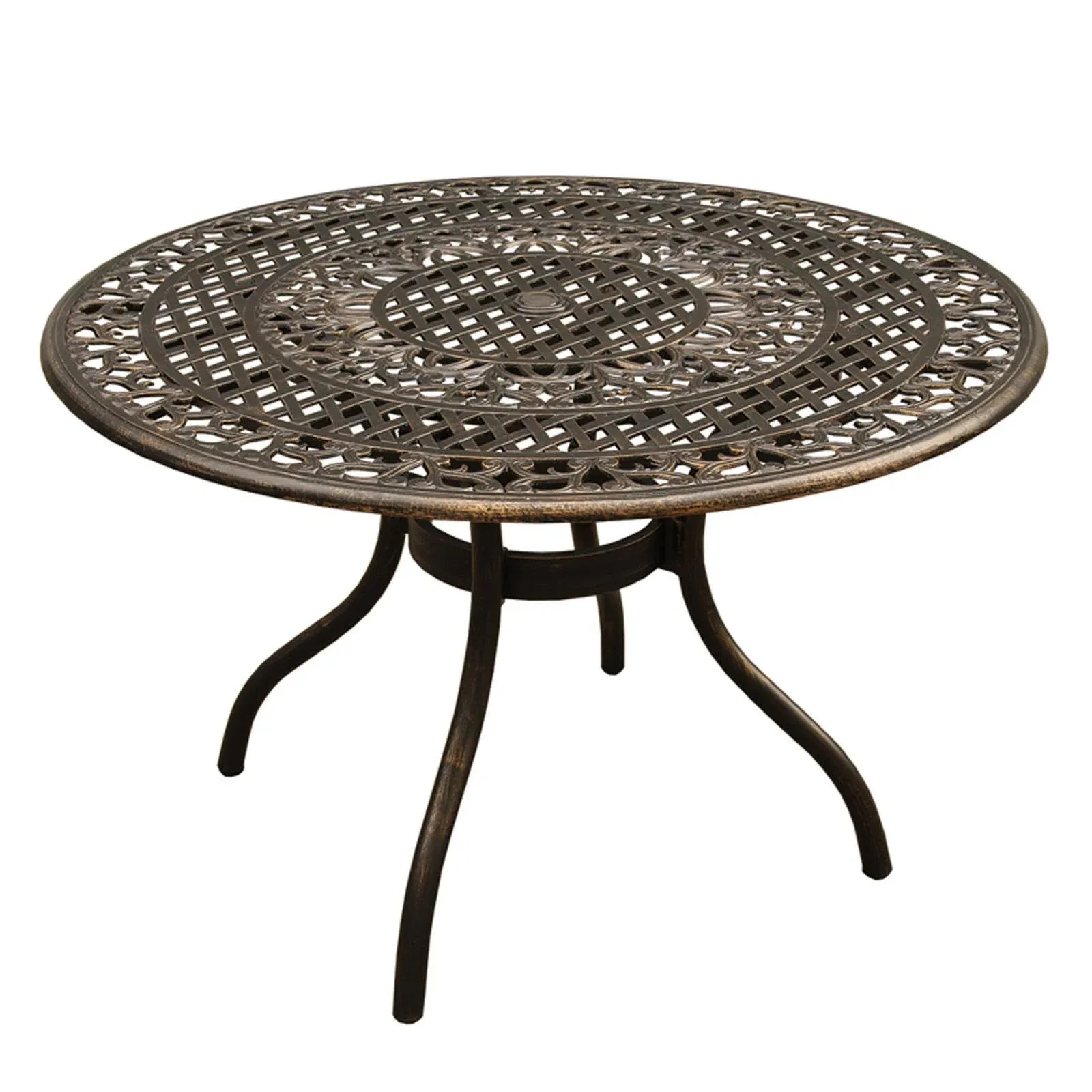 Oakland Living 48" Ornate Mesh Aluminum Round Patio Dining Table