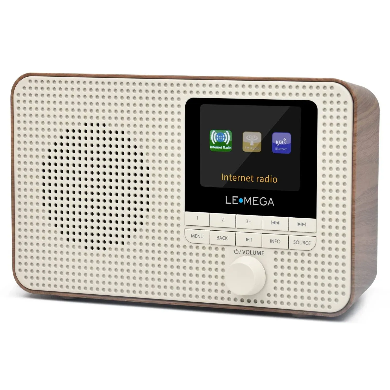 LEMEGA IR1 Portable WiFi Internet Radio, FM Digital Radio, Bluetooth, Dual Alarms Clock,Sleep Snooze Timer,40 Presets,headphone-output, Colour Display