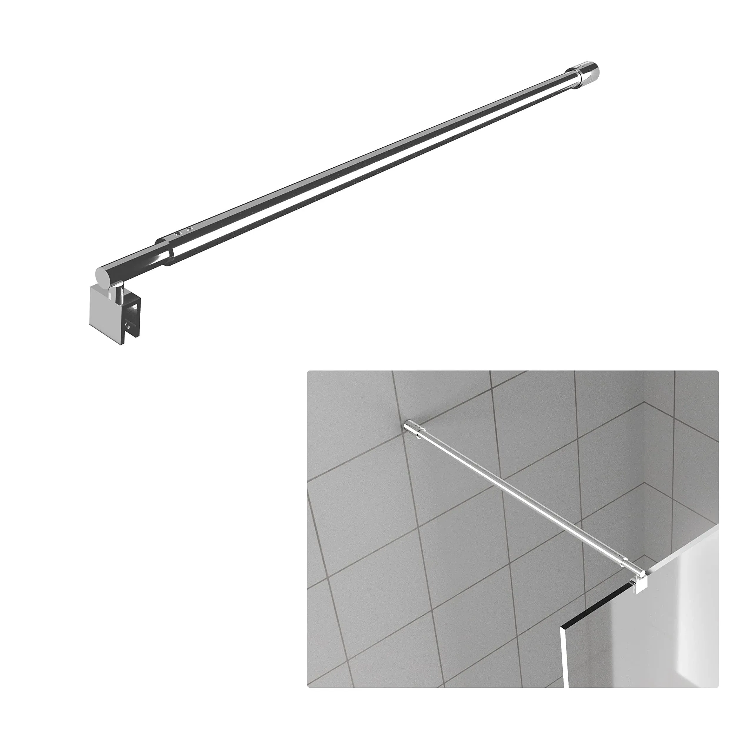 Shower Door Glass Support Bar,27.6&#039;&#039; to 47.2&#039;&#039; Shower Screen Support Telescopic