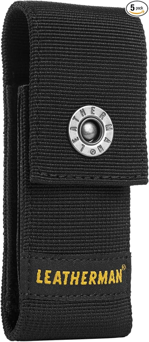 LEATHERMAN, Premium Nylon Snap Sheath, Fits 3.25” to 4.5” Multi-Tools, Black, Medium