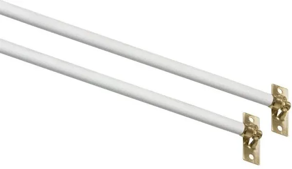 7"- 12" 5/16 SWIVEL END WHITE SASH CURTAIN RODS 2 PER PACK