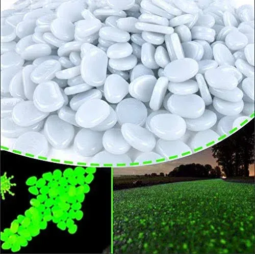 HTWNK Glowing Rocks, Glow in The Dark Pebbles Solar Stones for Outdoor Garden ...