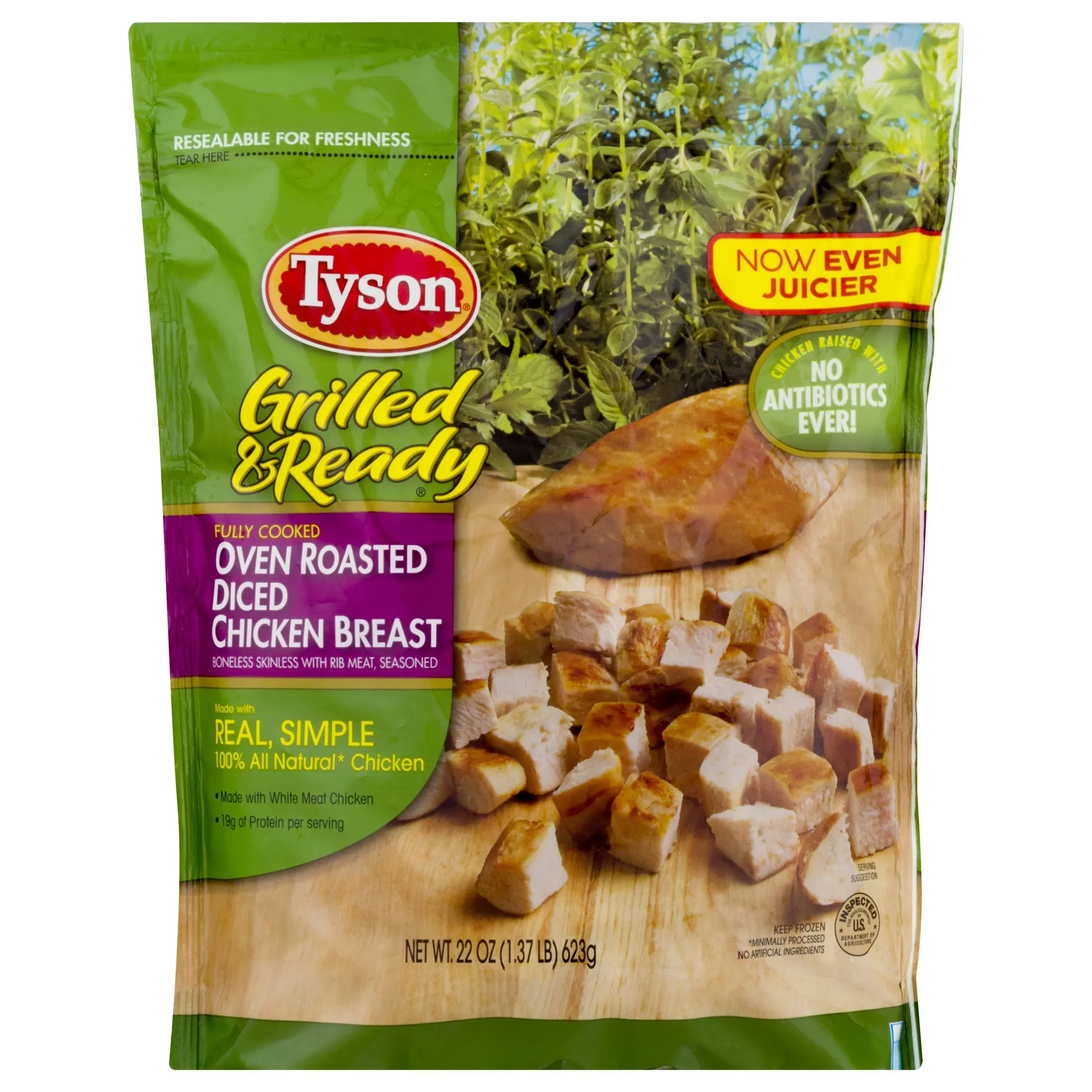 Tyson Grilled & Ready Chicken Breast, Oven Roasted, Diced - 22 oz