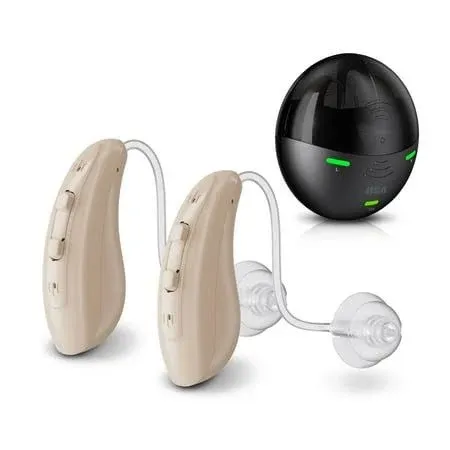 OTC Hearing Aids by RCA, Rechargeable Hearing Aids for Adults and Seniors, Behind-The-Ear, Barely Visible, 20-Hour Battery Life, Sound Amplification, All Day Comfort, No App, Easy to Use