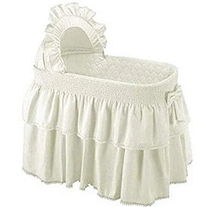 Babykidsbargai<wbr/>ns Paradise Rainbow Ecru Bassinet Liner Skirt and Hood, 13&#034; x 29&#034;