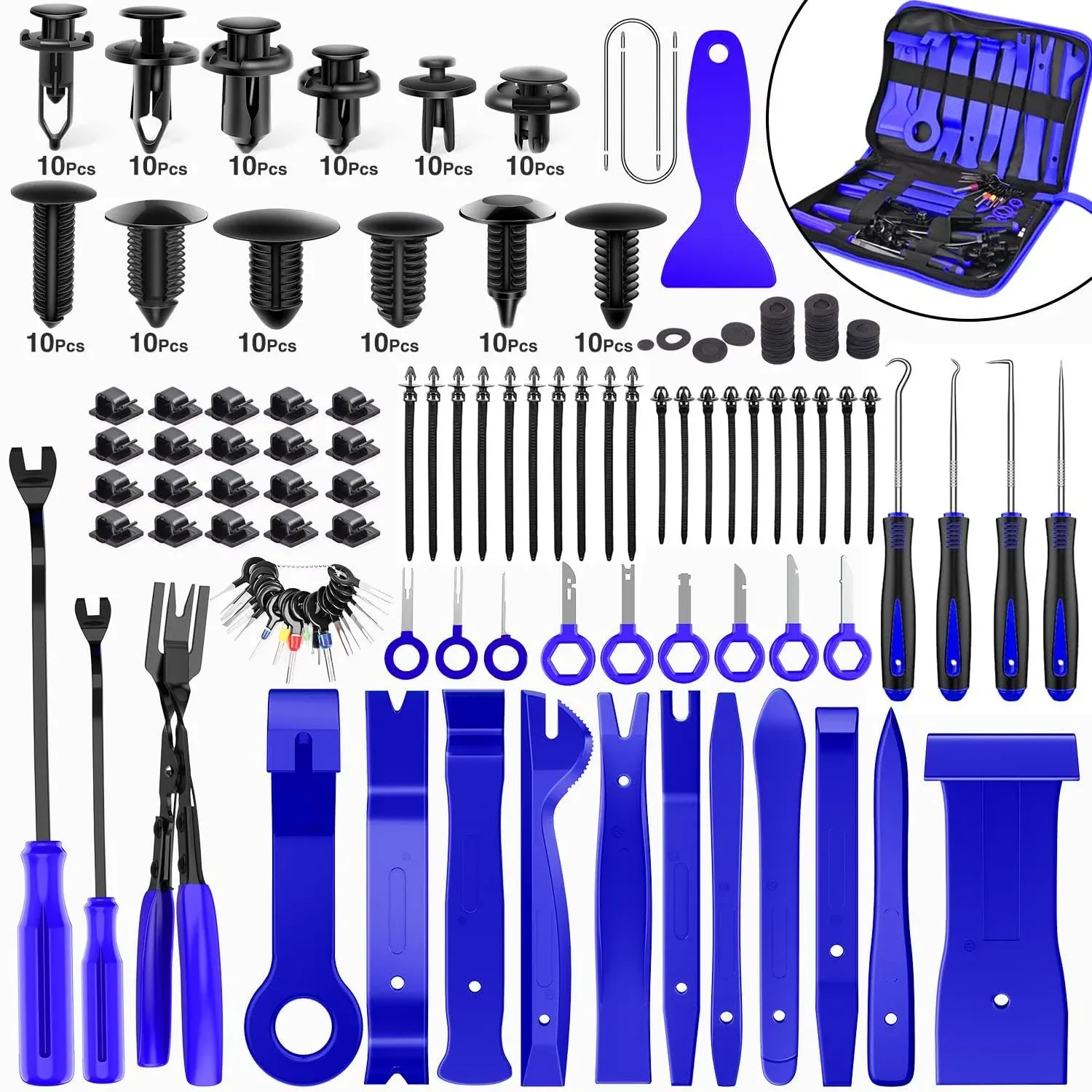 Nilight 238Pcs Trim Removal Tool Auto Push Pin Bumper Retainer Clip Set Fastener