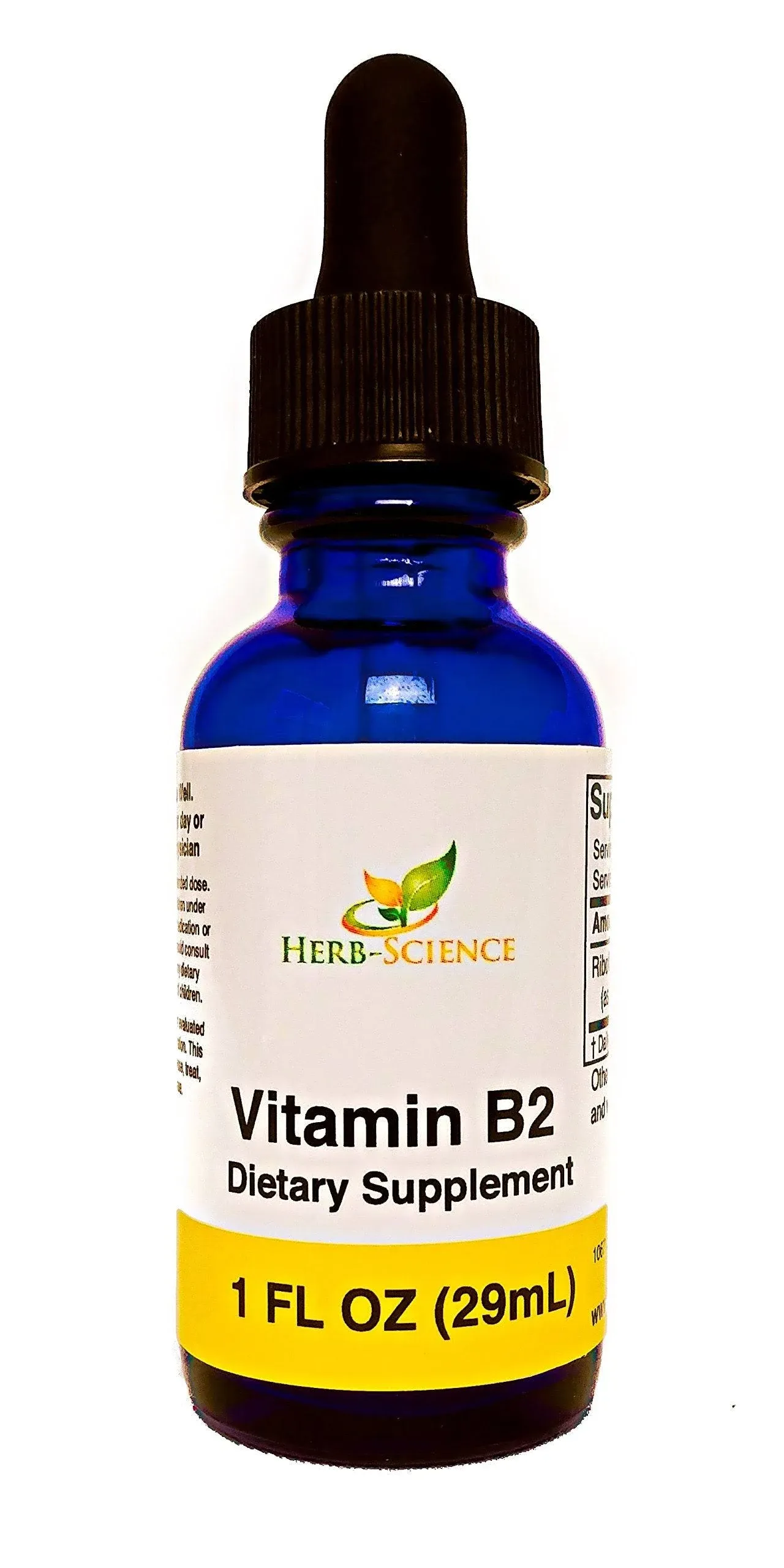 Vitamin B2 Supplement - Riboflavin Drops Liquid Extract - for Headache Relief, Natural Energy - Support for Hair, Skin, Nail Health,Collagen Production - Non-Alcoholic - 1 Fl.oz.