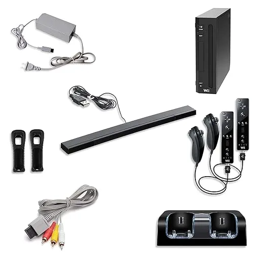 Nintendo Wii Console, Black Premium Bundle (Renewed)