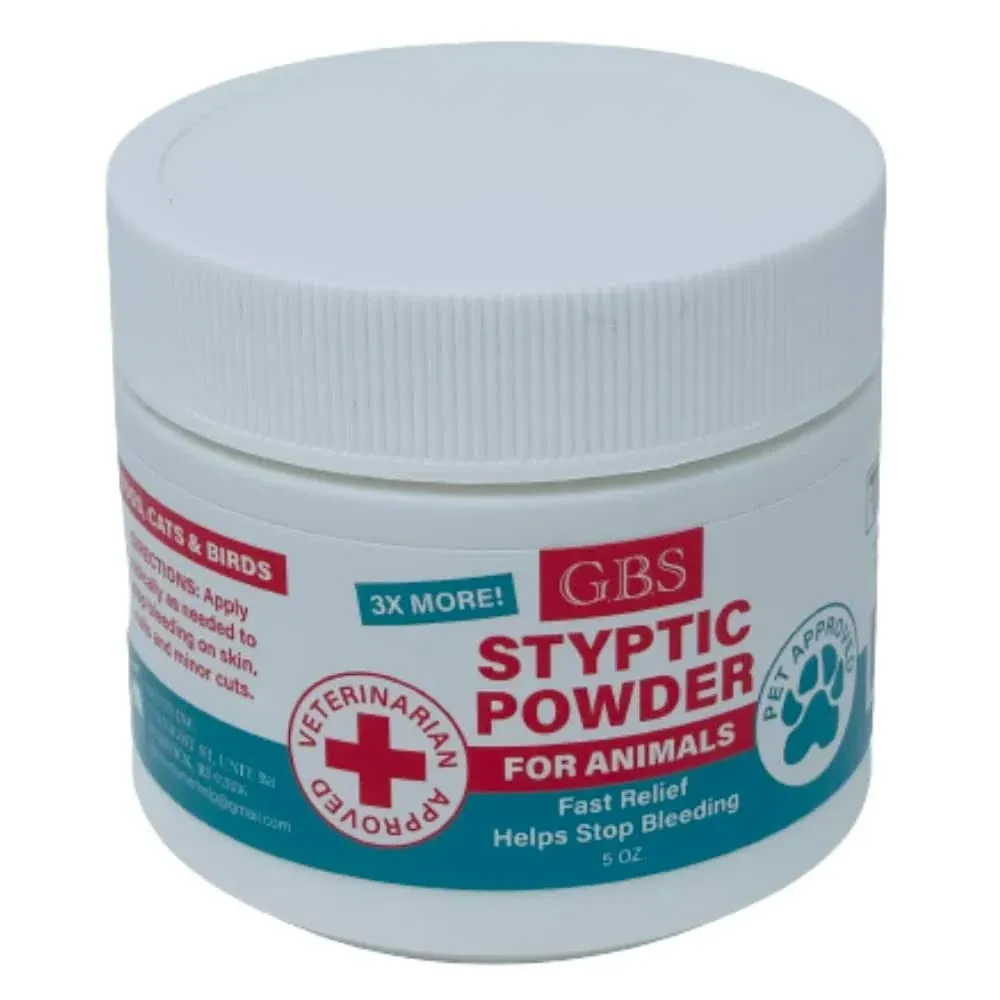 G.B.S 5 oz Styptic Powder for Animals Dogs with Sealed Top + Scoop, Cats & Birds Cutting Nails - Stop Bleeding Styptic Clotting Blood Powder – Easy to Apply