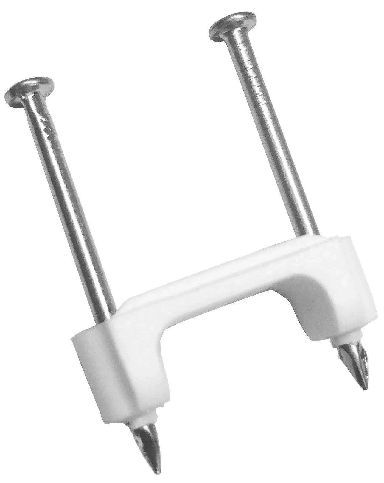 Gardner Bender 1/2 in (13 mm), Plastic Polyethylene NM Cable Staple, Zinc Plated Nail, White