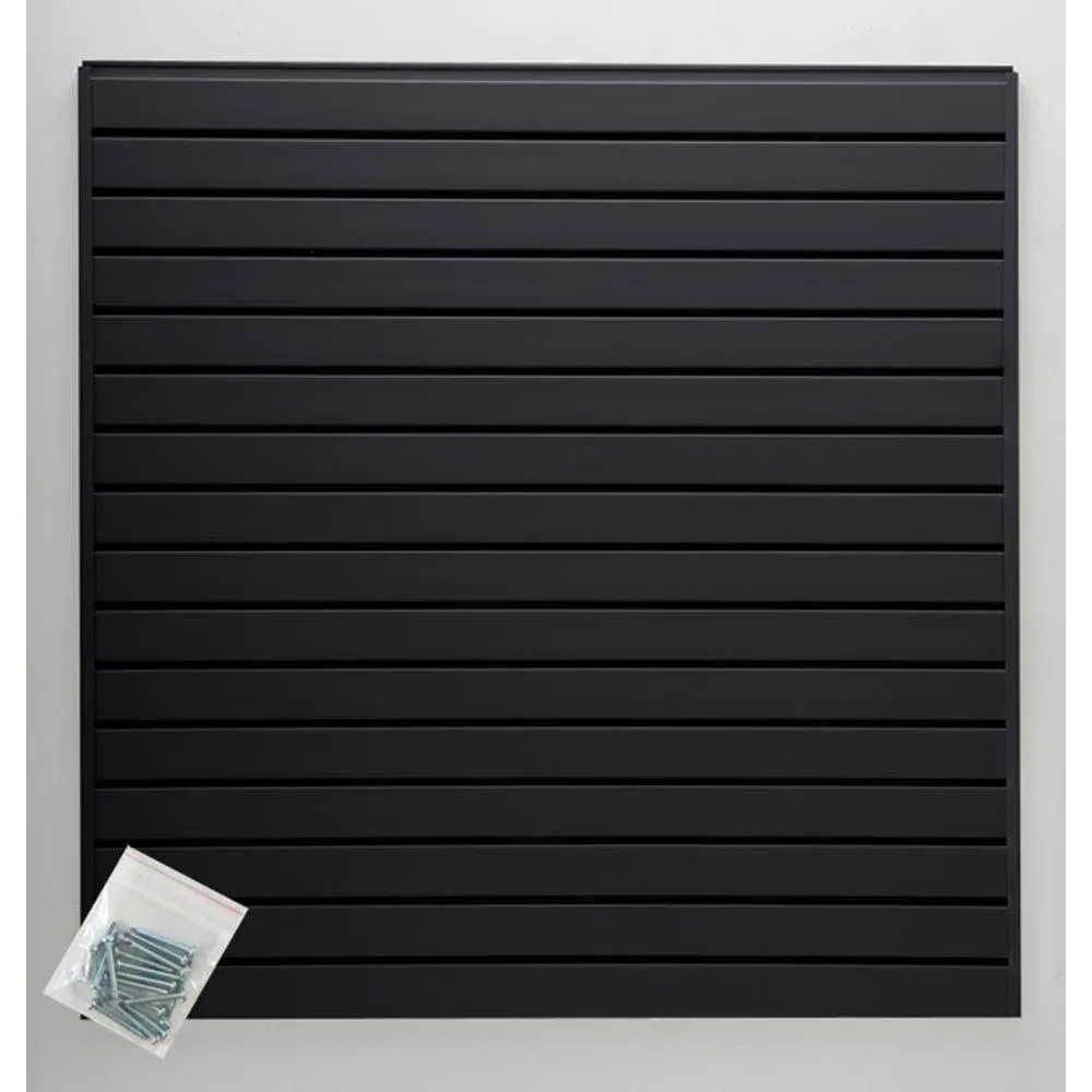 4 ft. x 4 ft. or 8 ft. x 2 ft. Black Plastic Slat Wall Kit