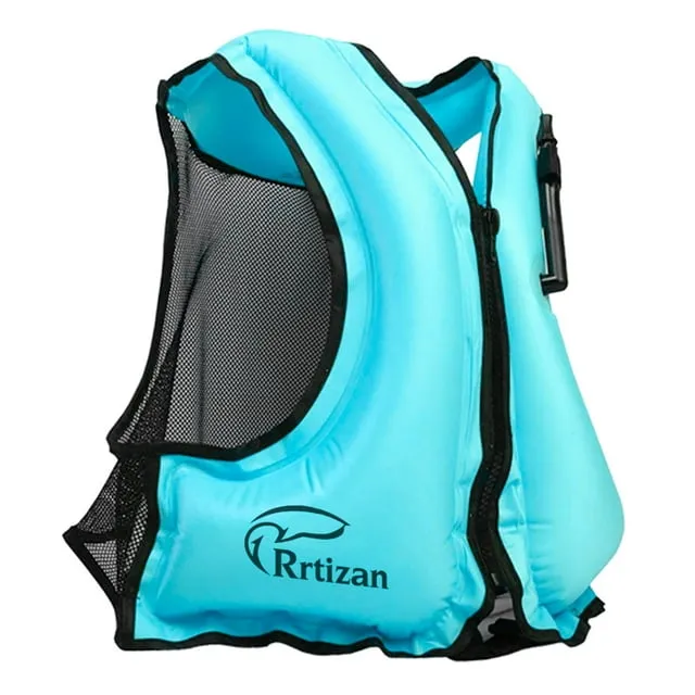 Rrtizan Snorkel Vest, Adults Portable Inflatable Swim Vest Buoyancy Aid Swim Jackets for Men & Women