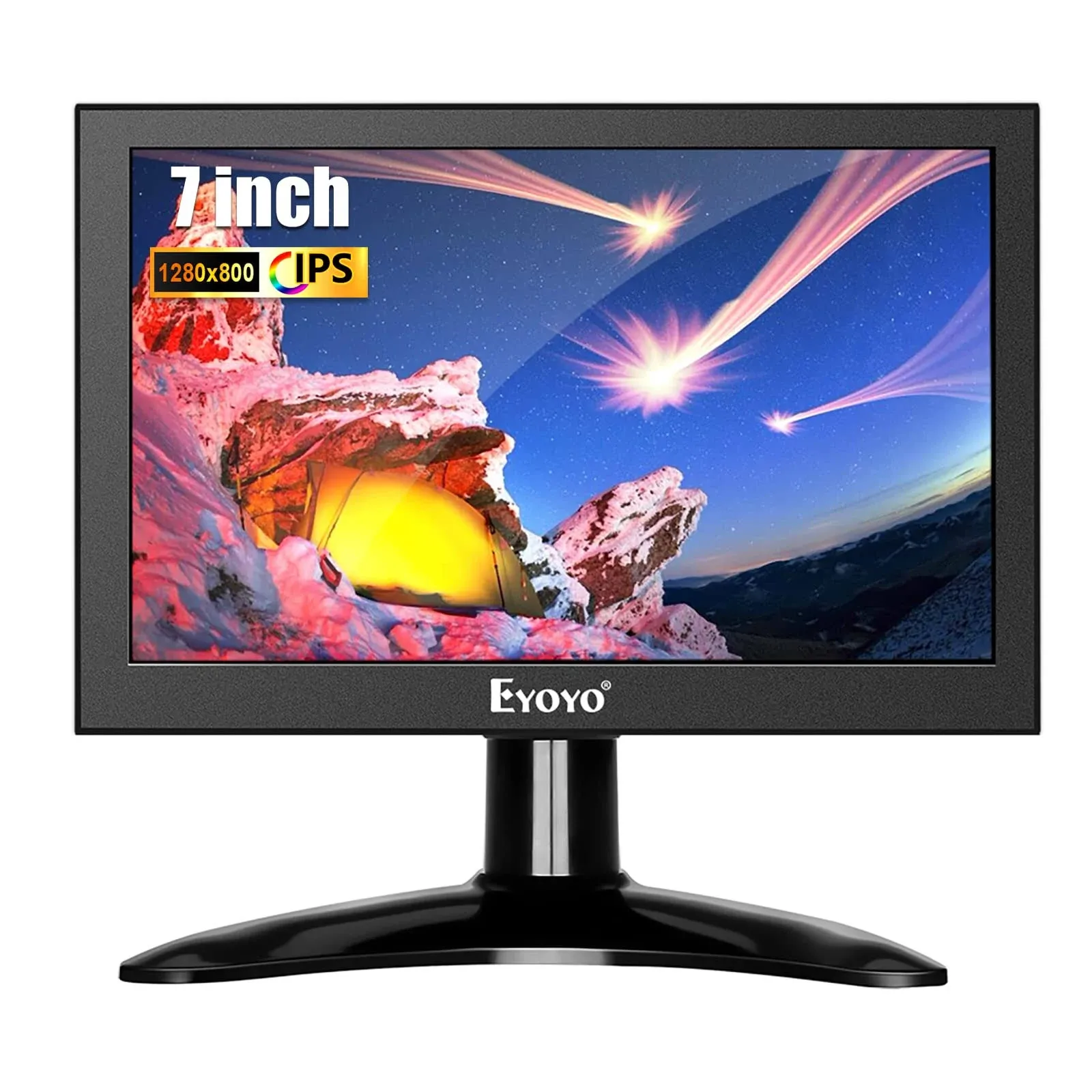 Eyoyo 7 Inch Small Monitor, Mini Hdmi Monitor IPS Display Screen Support HDMI VGA AV BNC Inputs, Secondary Monitor for PC/Computer/Raspi/Laptop/Security Camera/CCTV/PS4