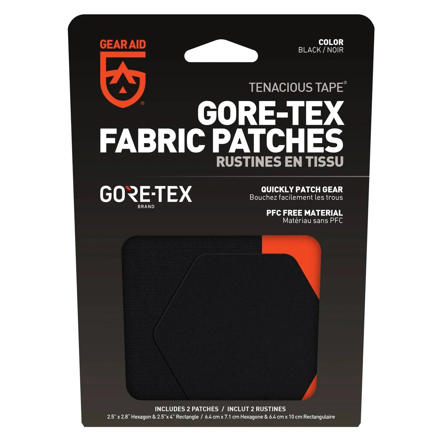 Gear Aid Tenacious Tape GORE-TEX Fabric Patches 2-Pack - Black