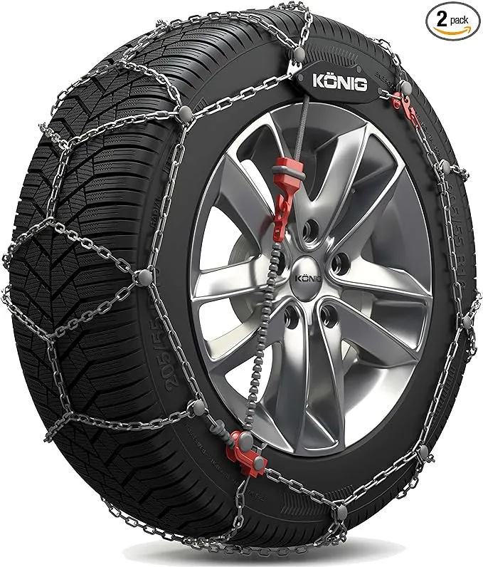 Konig 9mm CG9 Premium Passenger Car Snow Chain, Size 103 (Sold in pairs)