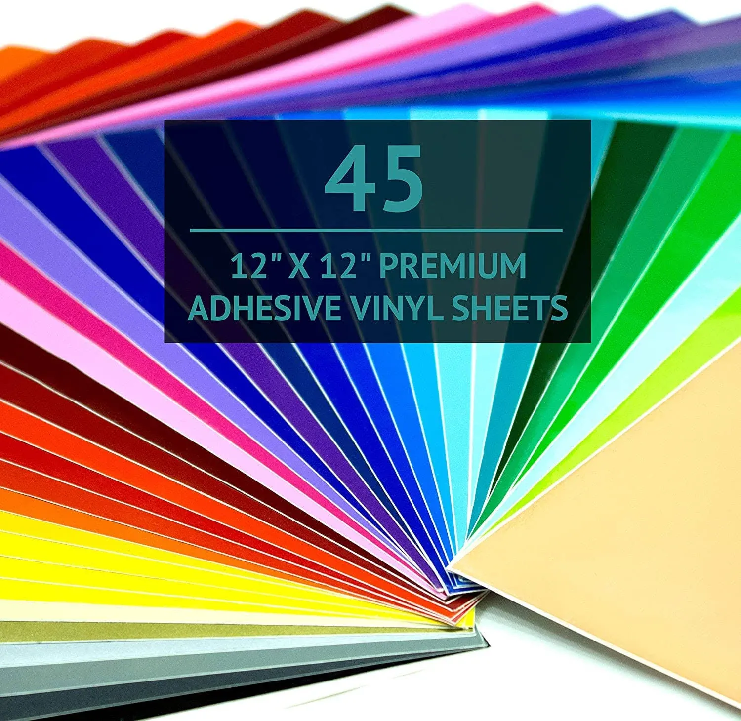 Prime Vinyl Adhesive Vinyl Sheets, Vinyl for Cricut - 45 Pack 12x12- Permanent Vinyl Sheets, Assorted Colors (Glossy, Matte, Metallic) Permanent Vinyl