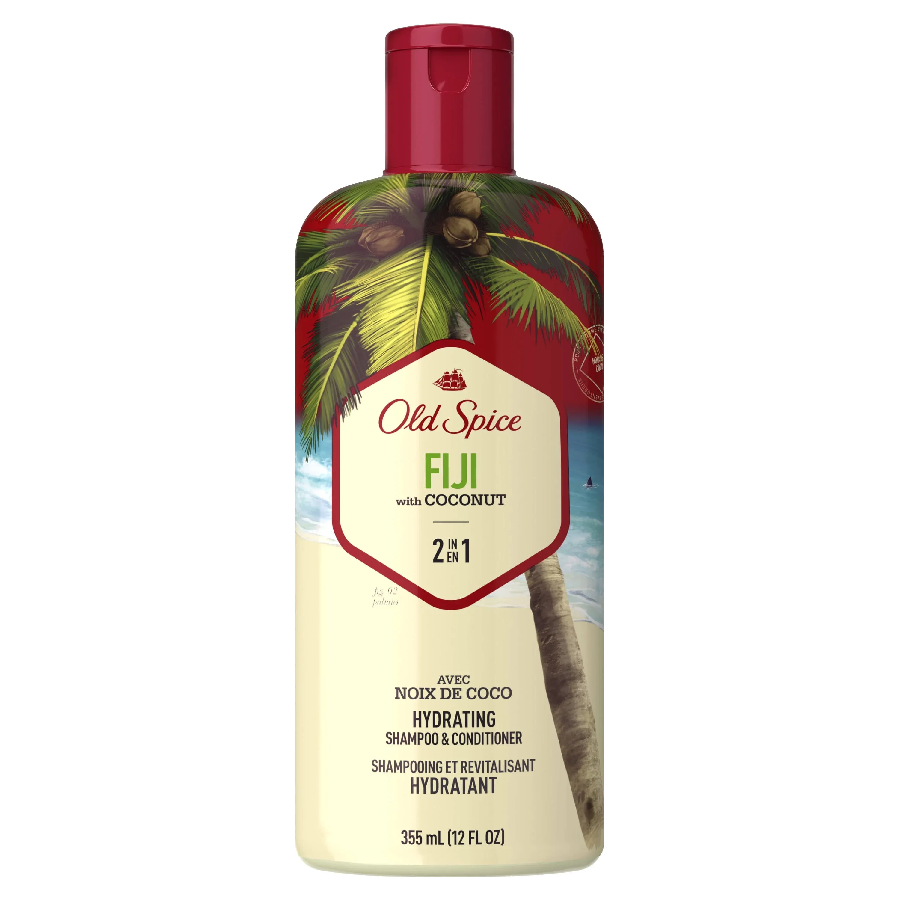 Old Spice Fiji 2-in-1 Shampoo and Conditioner for Men, 21.9 Fl Oz Each, Twin Pack