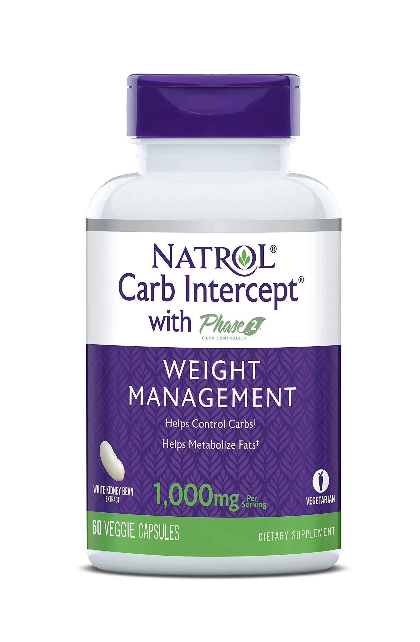 2-PACK Natrol Carb Intercept W/ Phase 2 White Kidney Bean Extract 2-Monrh Supply