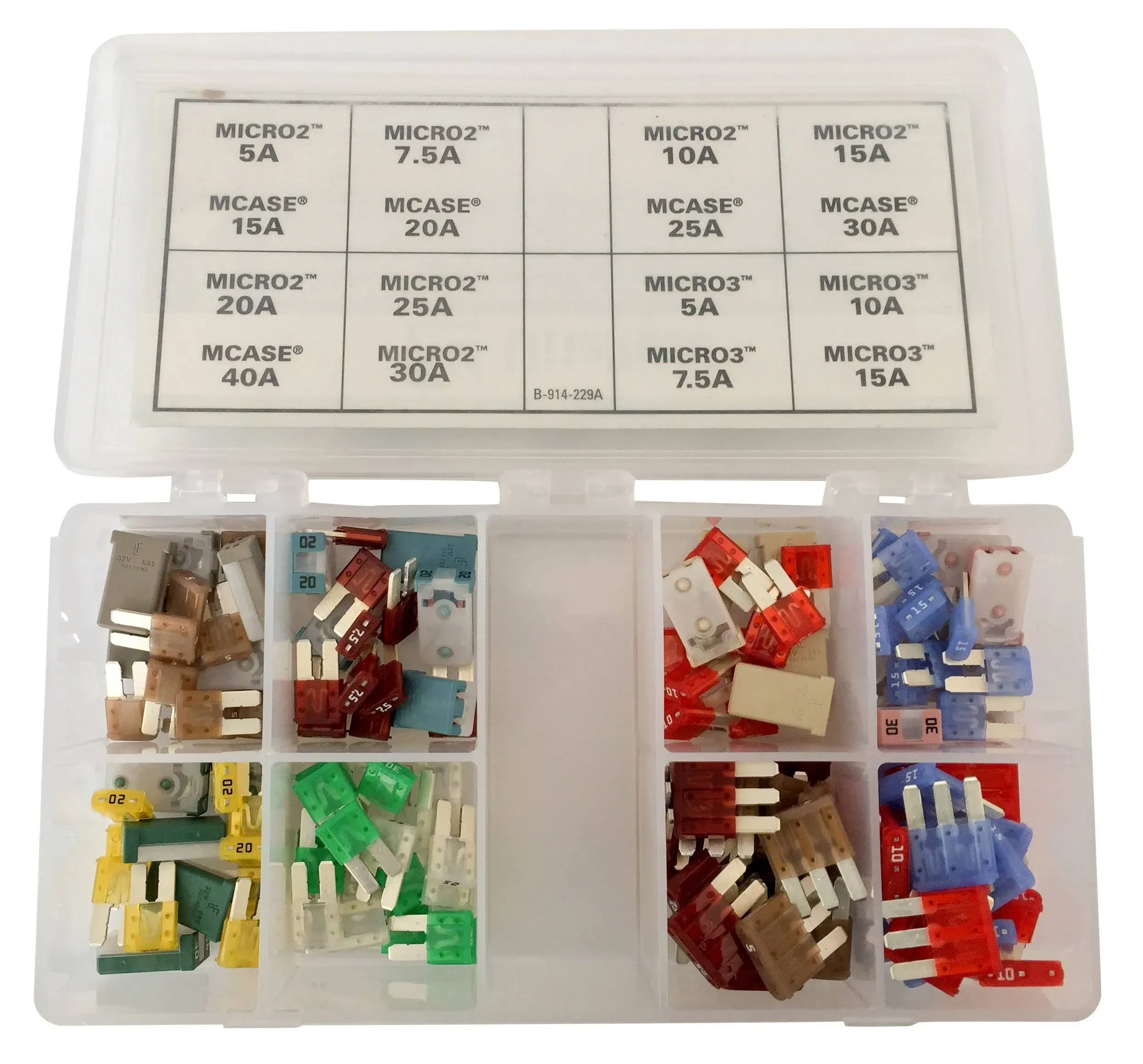 Littelfuse 00940570ZXA MICRO2, MICRO3, MCASE Fuse Kit Assortment - 135 Fuses