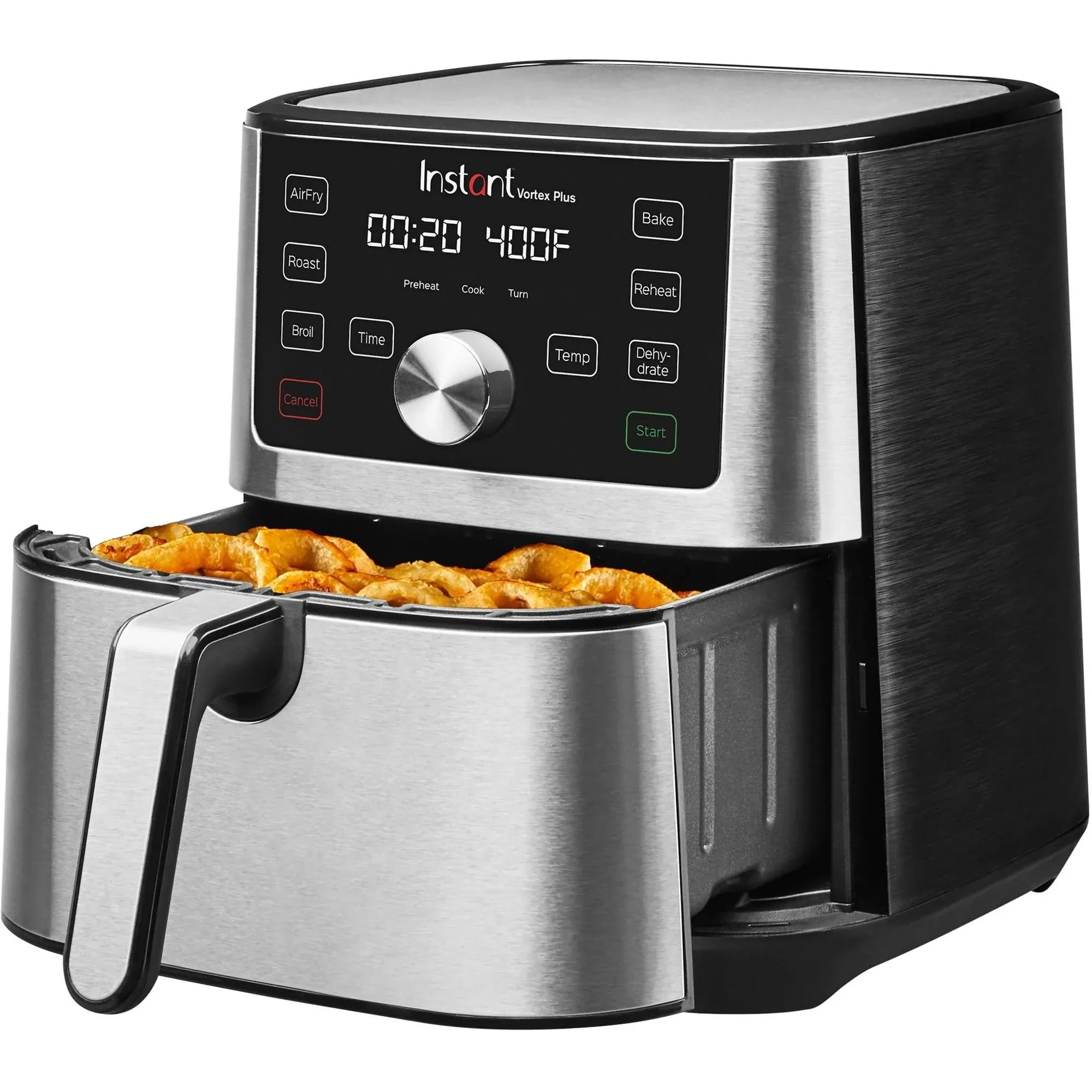 Instant Pot Vortex Plus 6-in-1 Large 6-Quart Air Fryer Oven with Customizable Smart Cooking Programs, Non-stick and Dishwasher-Safe Basket, Includes Free App with over 1900 Recipes, Stainless Steel